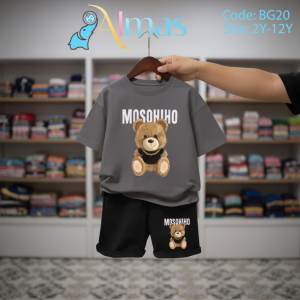 Teddy Bear Boys Set – Kids Summer Outfit (2Y–12Y)