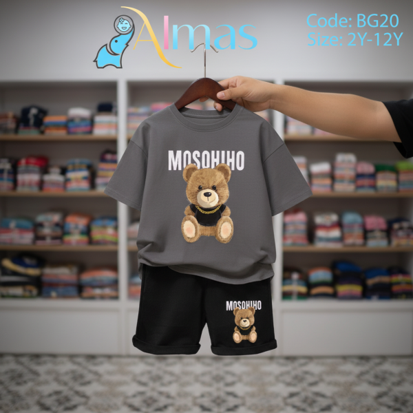 Teddy Bear Boys Set – Kids Summer Outfit (2Y–12Y)