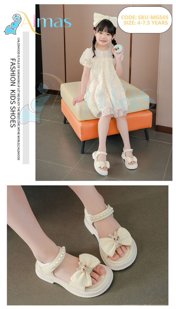 Pearl Strap Bow Sandal – Elegant & Cute - Image 4