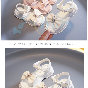Pearl Strap Bow Sandal – Elegant & Cute