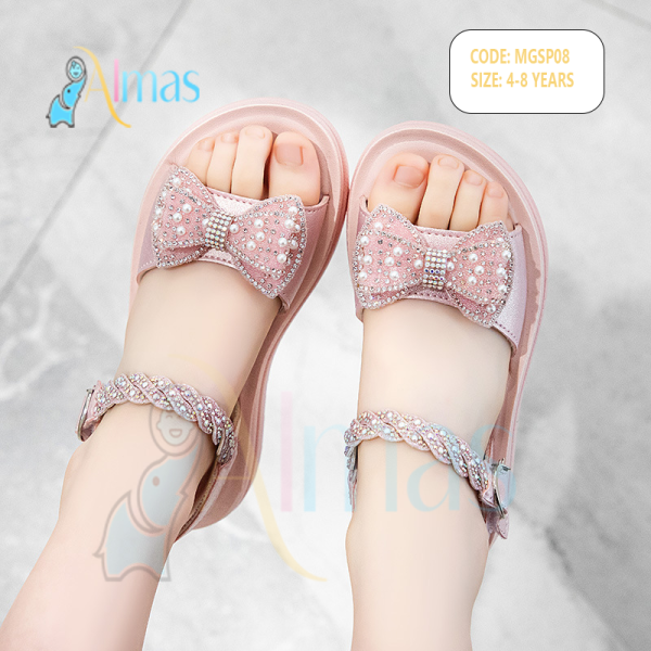 Pink Pearl Bow Sandal – Premium Party Wear - Image 2