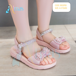 Pink Pearl Bow Sandal – Premium Party Wear